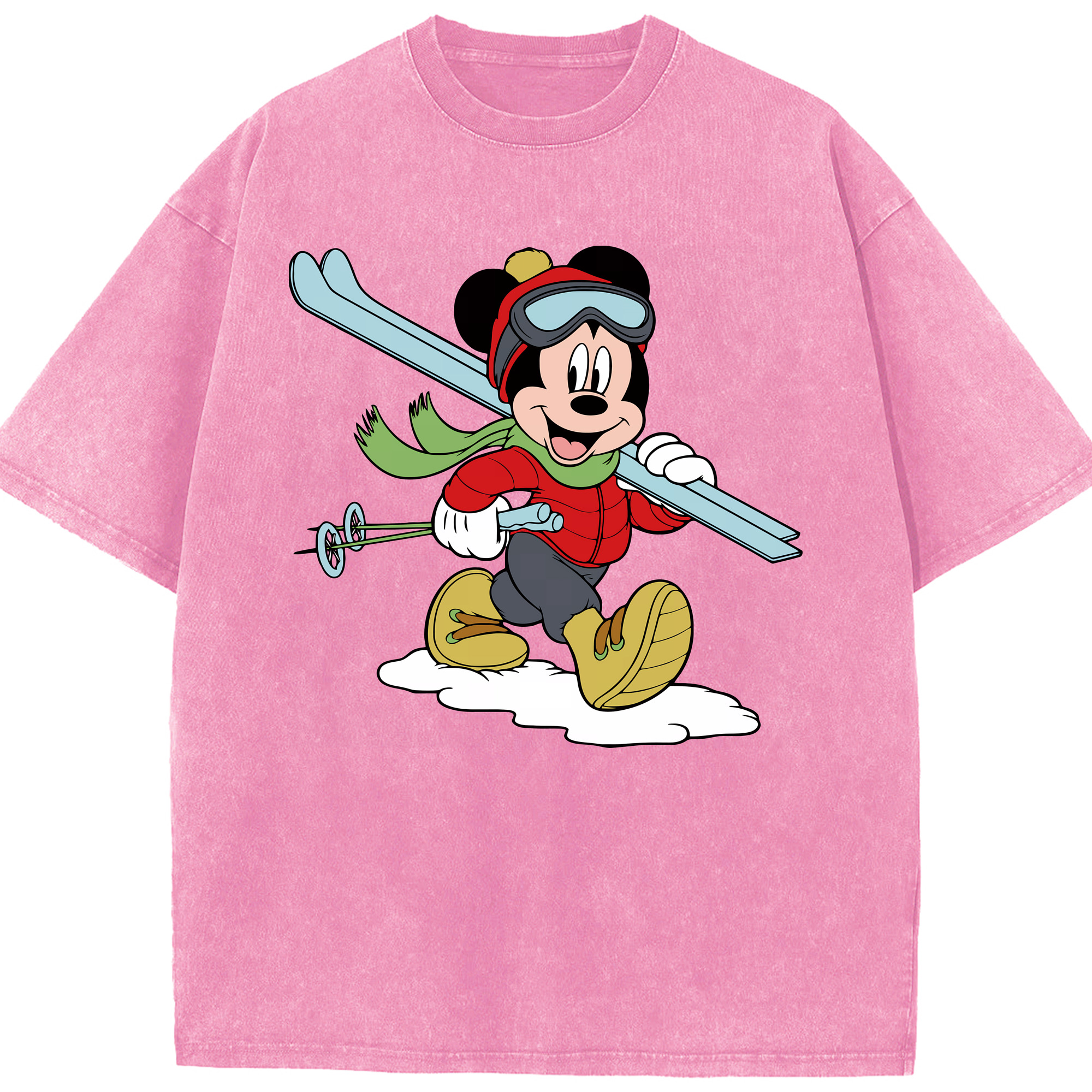 （画像用） ミッキーマウス Mickey Mouse 綿100% ヴィンテージ風 半袖Tシャツ（フロントプリント）